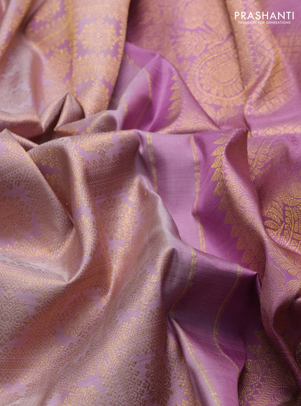 Lavender Pure Kanchipuram Silk  - Brocade