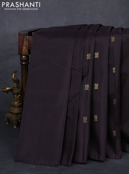 Coffee Brown & Mulite Colour Pure Kanchipuram Silk  - Buttas