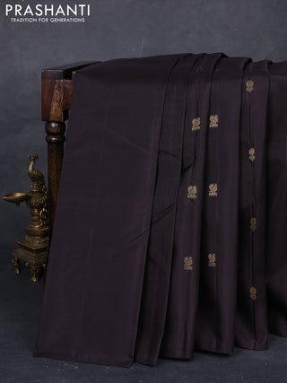 Coffee Brown & Mulite Colour Pure Kanchipuram Silk  - Buttas