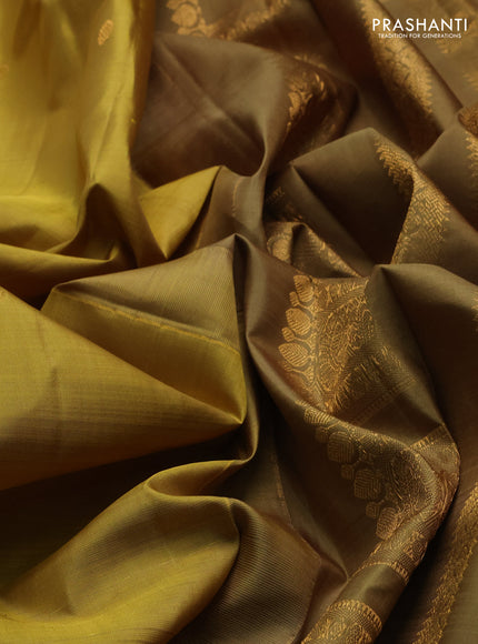 Mehendi Green Pure Kanchipuram Silk -Buttas