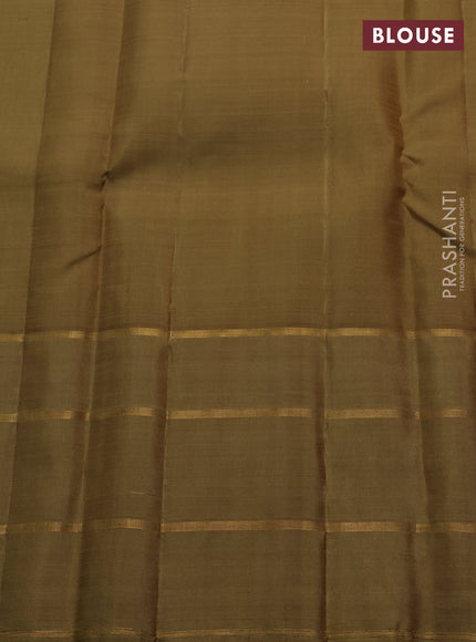 Mehendi Green Pure Kanchipuram Silk -Buttas