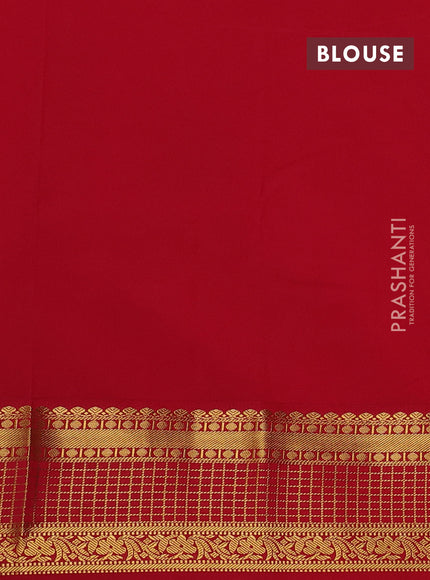 Red & Purple Semi Kanchipuram Silk - Korvai