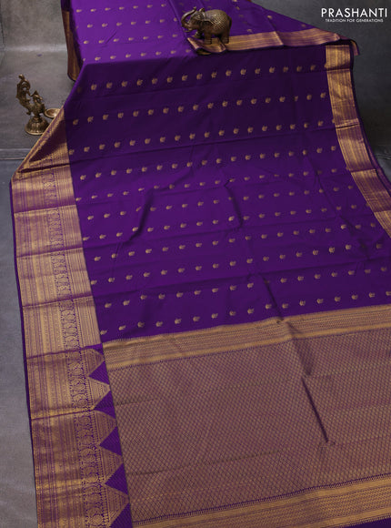 Violet Semi Kanchipuram Silk - Korvai
