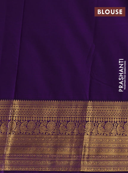 Violet Semi Kanchipuram Silk - Korvai