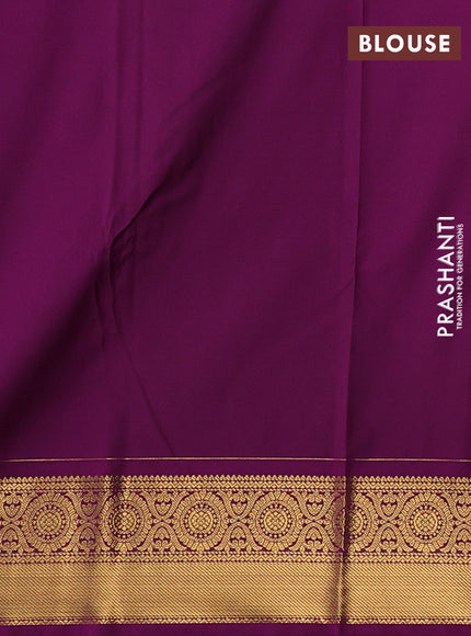 Cs Blue & Purple Semi Kanchipuram Silk - Korvai