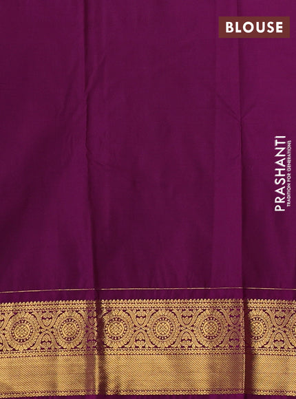 Pastel Pink & Purple Semi Kanchipuram Silk - Korvai