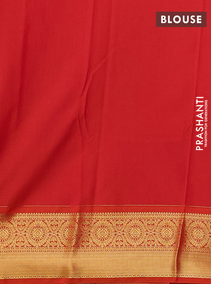 Navy Blue & Orange Semi Kanchipuram Silk - Korvai