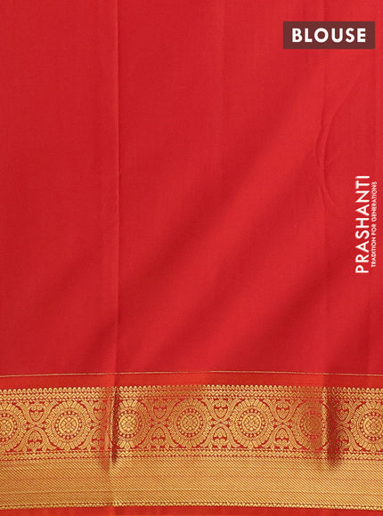 Blue & Orange Semi Kanchipuram Silk - Korvai