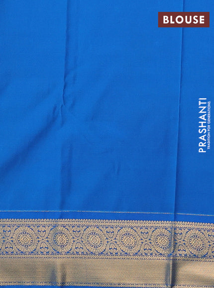 Purple & Blue Semi Kanchipuram Silk - Korvai