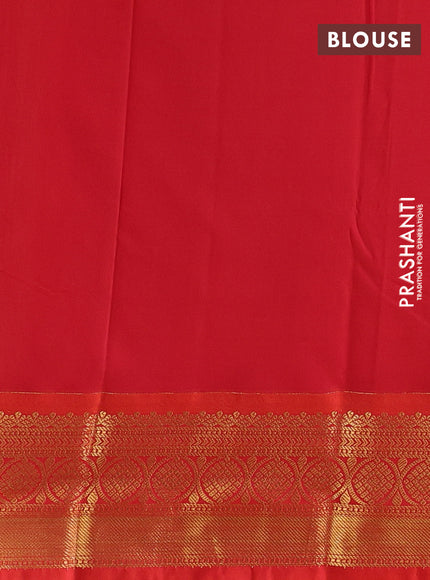 Beige & Orange Semi Kanchipuram Silk - Korvai