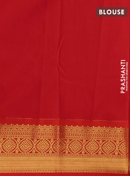 Purple & Red Semi Kanchipuram Silk - Korvai