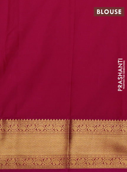Sky Blue & Pink Semi Kanchipuram Silk - Korvai