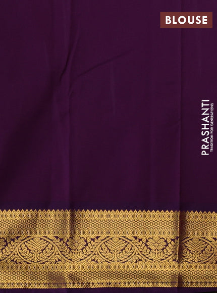 Rust  & Purple Semi Kanchipuram Silk - Korvai
