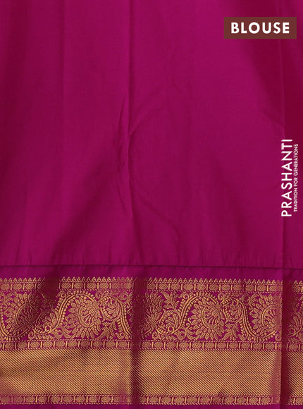 Peach Pink & Pink Semi Kanchipuram Silk - Korvai