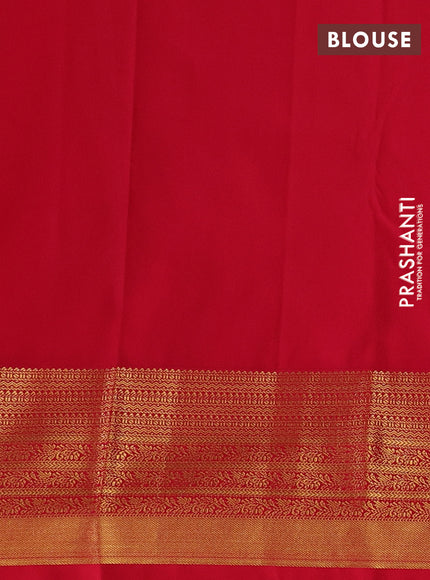 Coffee Brown & Red Semi Kanchipuram Silk - Korvai