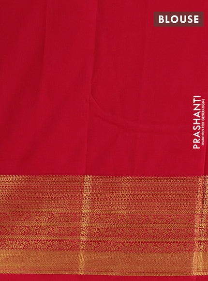 Beige & Red Semi Kanchipuram Silk - Korvai