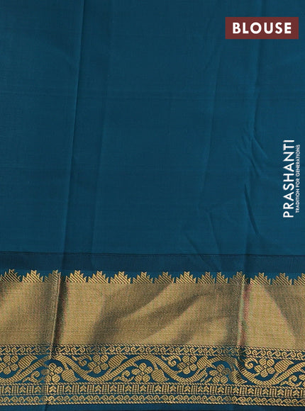 Mauve Pink & Teal Green Semi Kanchipuram Silk - Korvai