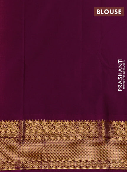 Candy Pink & Purple Semi Kanchipuram Silk - Korvai