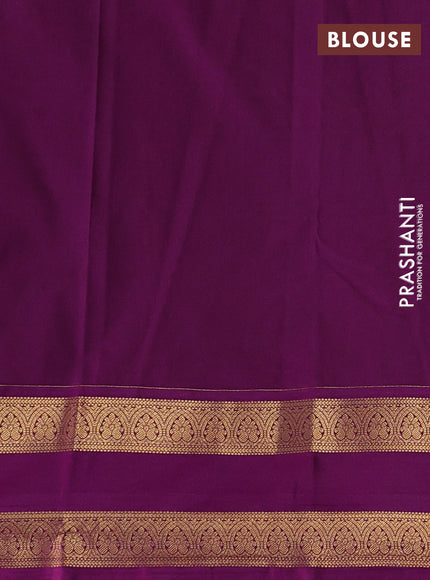 Blue & Purple Semi Kanchipuram Silk - Korvai