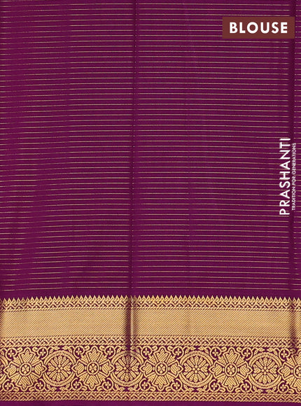 Pink & Magenta Pink Semi Kanchipuram Silk - Korvai