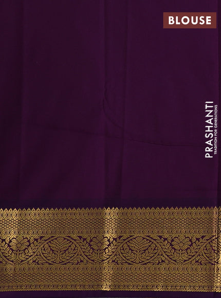 Pista Green & Purple Semi Kanchipuram Silk - Korvai
