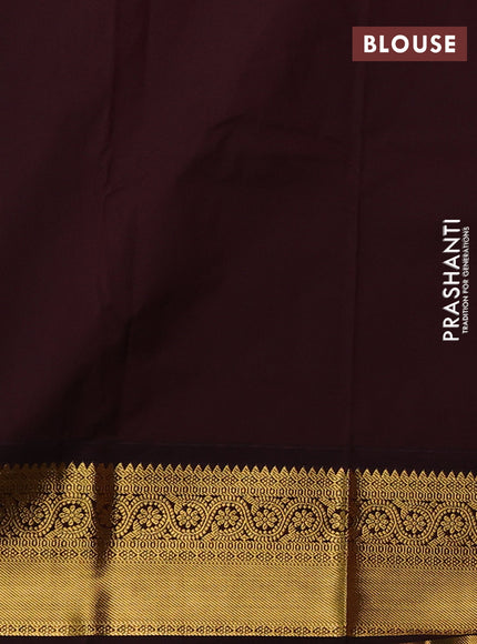 Peach Pink & Maroon Semi Kanchipuram Silk - Korvai