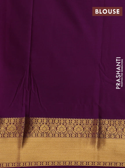 Lavender & Purple Semi Kanchipuram Silk - Korvai
