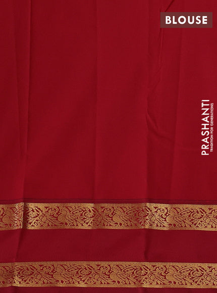 Mehendi Green & Maroon Semi Kanchipuram Silk - Korvai