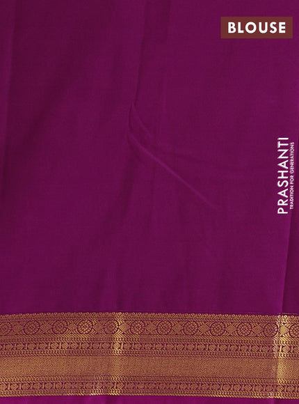 Pastel Green & Magenta Pink Semi Kanchipuram Silk - Korvai