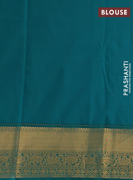 Pastel Pink & Green Semi Kanchipuram Silk - Korvai