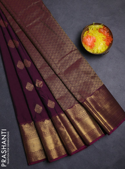 Wine Semi Kanchipuram Silk - Korvai