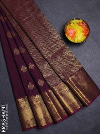 Wine Semi Kanchipuram Silk - Korvai