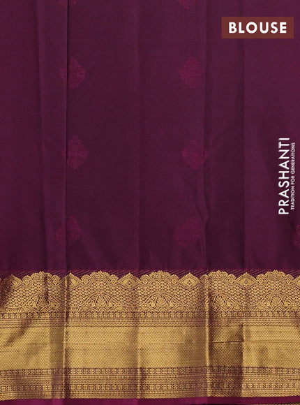 Wine Semi Kanchipuram Silk - Korvai
