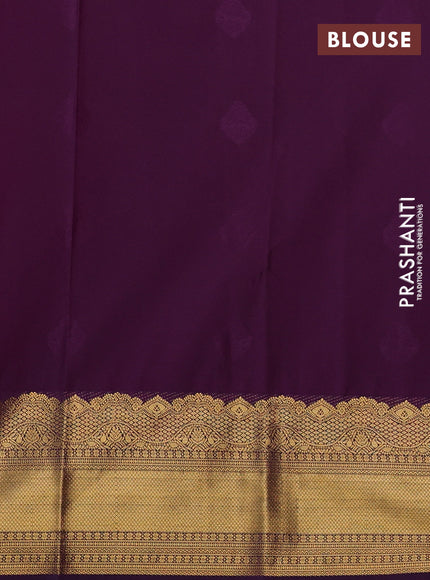 Maroon & Violet Semi Kanchipuram Silk - Korvai