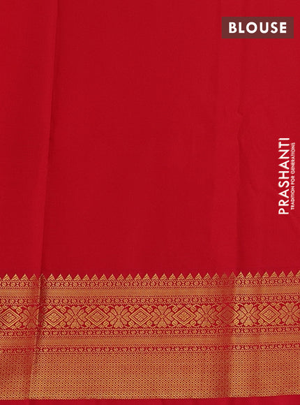 Pink & Red Semi Kanchipuram Silk - Korvai