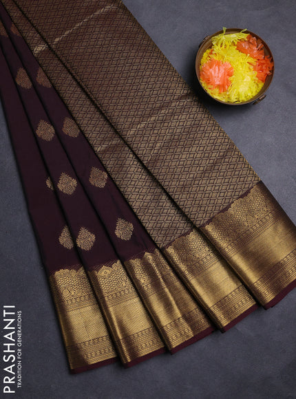 Maroon  Semi Kanchipuram Silk - Korvai