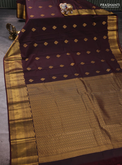 Maroon  Semi Kanchipuram Silk - Korvai