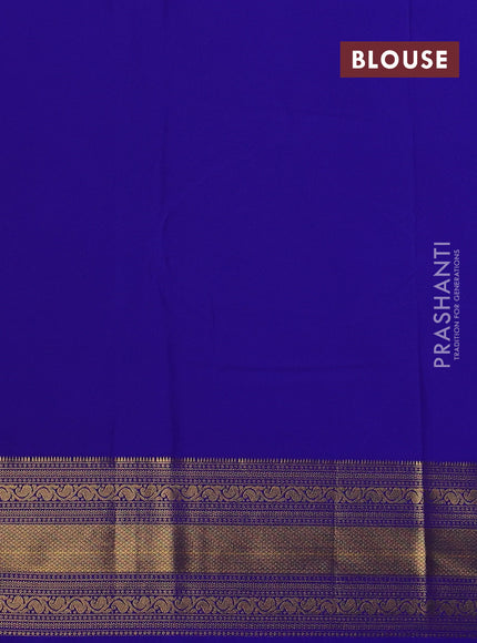 Blue  Semi Kanchipuram Silk - Korvai