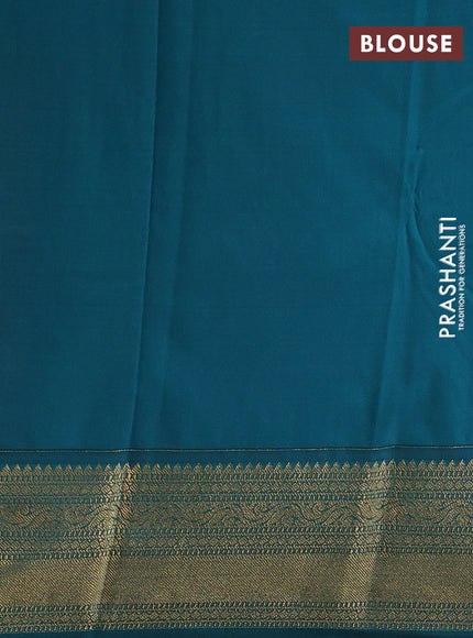 Red & Green Semi Kanchipuram Silk - Korvai