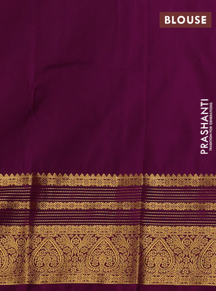 Lavender & Purple Semi Kanchipuram Silk - Korvai