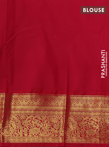 Pastel Pink & Pink Semi Kanchipuram Silk - Korvai