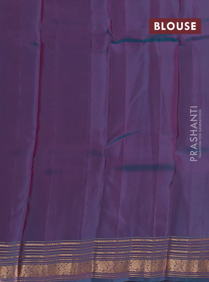 Pink & Teal Green Kanchipuram Silk - Stripes