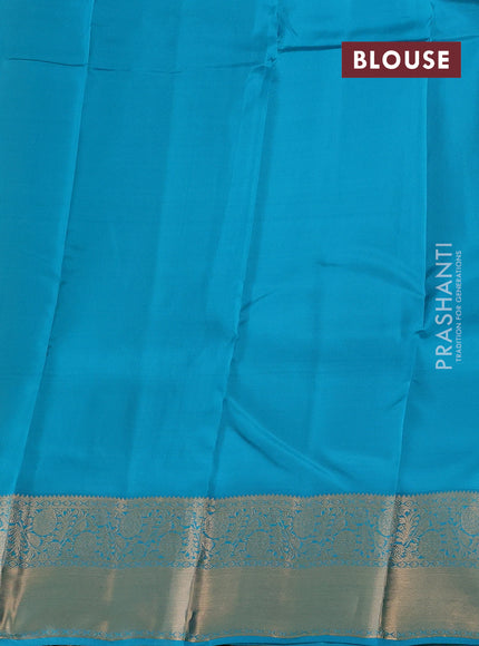 Green & Blue Kanchipuram Silk - Buttas