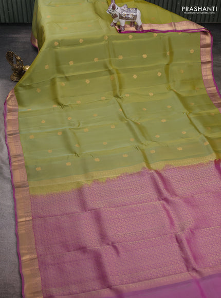 Green & Pink Kanchipuram Silk - Buttas