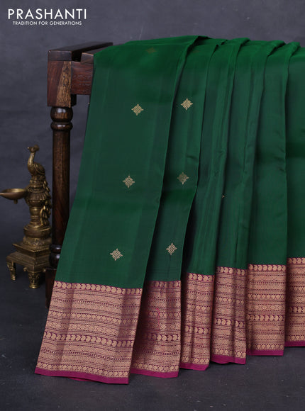 Green & Magenta Pink Kanchipuram Silk - Buttas