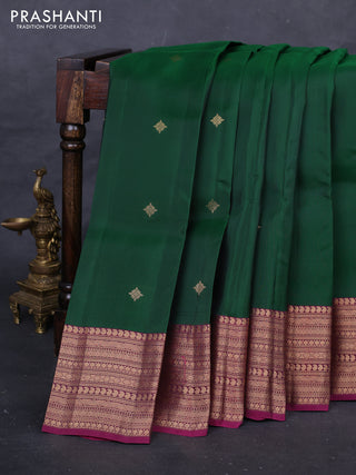 Green & Magenta Pink Kanchipuram Silk - Buttas