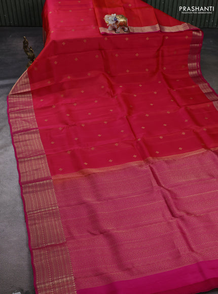 Orange & Pink Kanchipuram Silk - Buttas