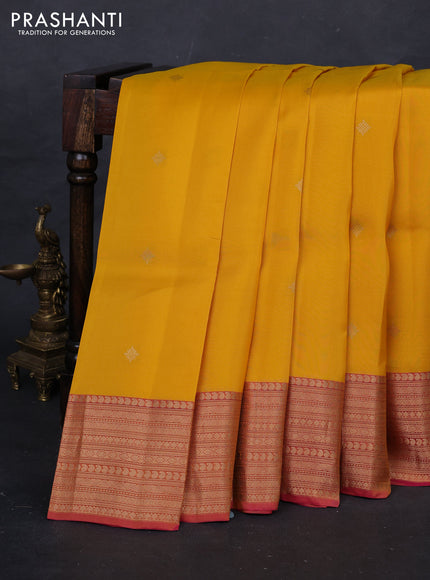 Yellow & Pink Kanchipuram Silk - Buttas