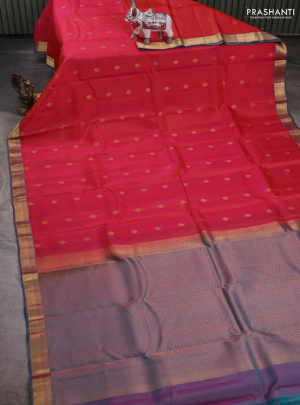 Pink & Teal Green Kanchipuram Silk - Buttas