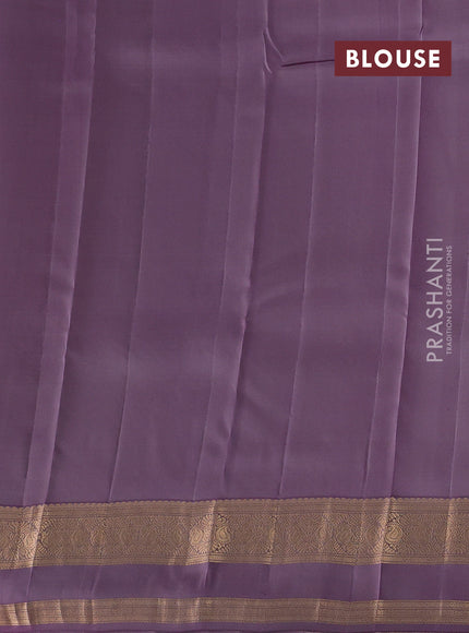 Beige & Purple Kanchipuram Silk - Buttas